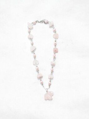 Pink Elephant Necklace Handmade Crystal Jewelry